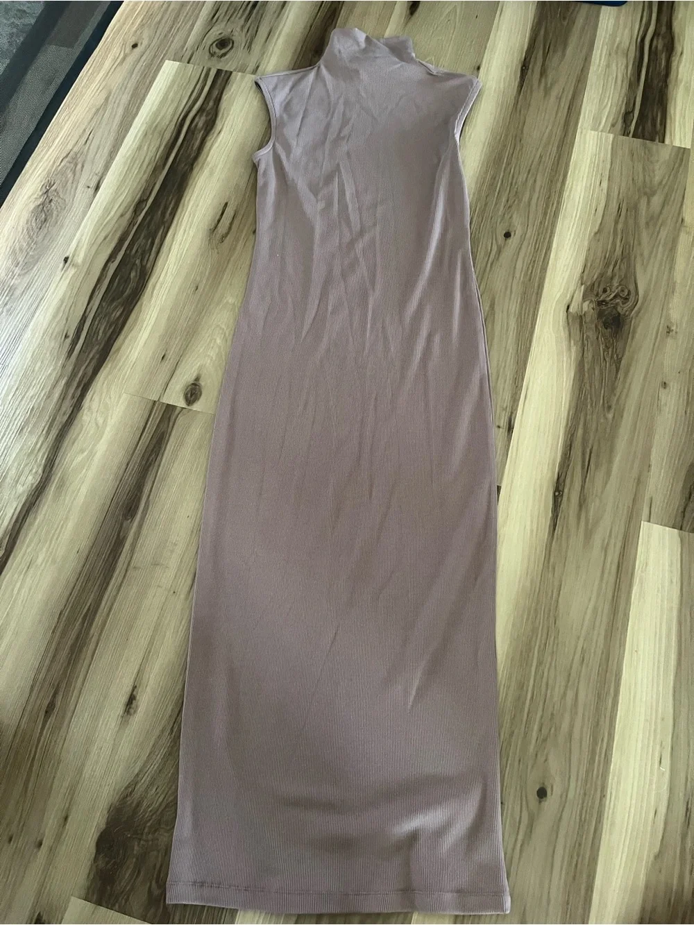 House Of Harlow 1960 Tan Ribbed Turtle Neck Sleeveless Dress Medium Pima Cotton
